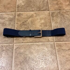 Navy Blue Kids Elastic Baseball Belt Adjustable Silver Buckle Youth Sports